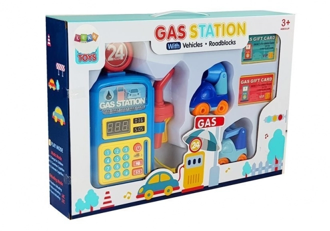 Gas Station Playset with Cars, Lights, and Sounds