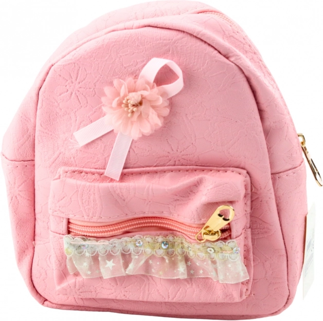 Zaino rosa per bambini con fiocco e volant