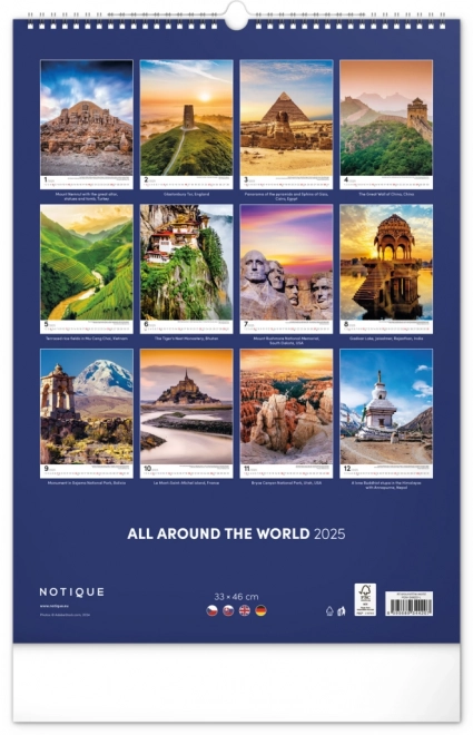 Notique wall calendar world monuments 2025