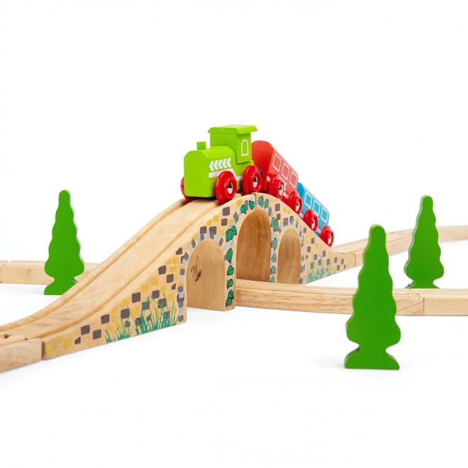 Wooden Toy Train Track Bridge