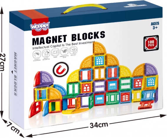 Magnetic Building Set 3D WOOPIE – Educational Castle Set, 100 pcs