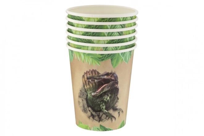 Paper Cups with Dinosaur Theme - Pack of 6