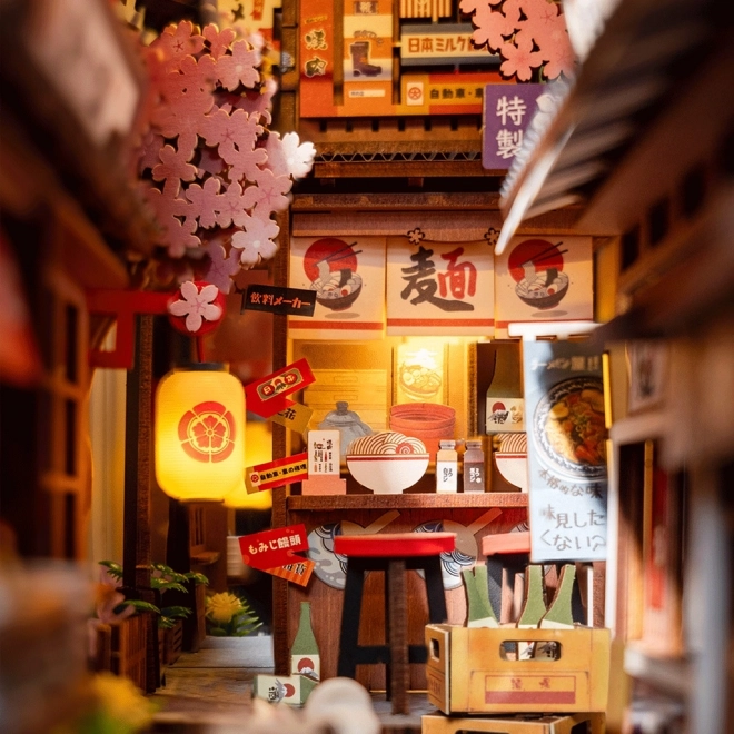 3D Puzzle Bookend Sakura Alley with Wine