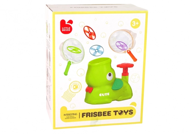Detská hračka chyť frisbee s katapultom v tvare slona