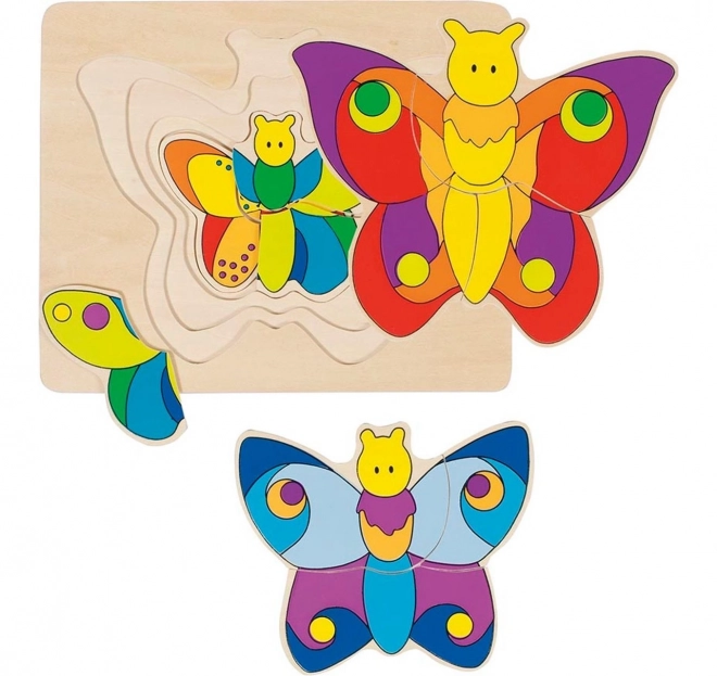 Layered Puzzle Colorful Butterflies