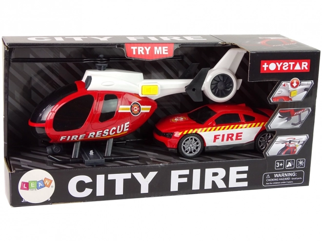 Fire Rescue Vehicle Set with Sounds