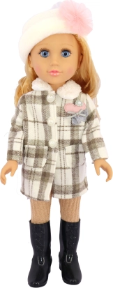Sound doll 48 cm with coat and hat