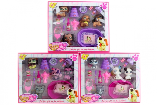 Dog Figures Playset with Accessories