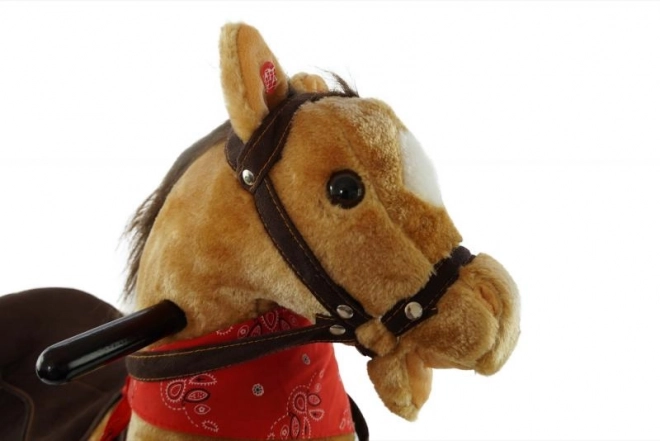 Brown Rocking Horse with Scarf and Sound