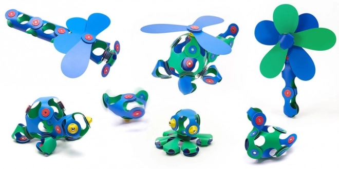 Clixo Magnetic Building Set Blue & Green