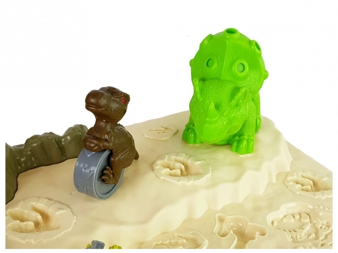 Dinosaur Play Dough Table with Glowing Lava Volcano