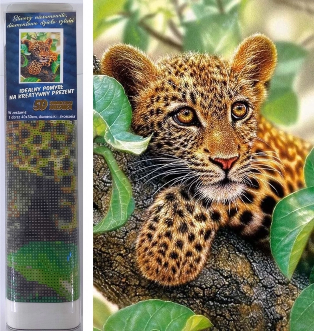 Diamond Painting Kit Leopard 30x40cm