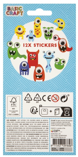 Sticker Set with Holographic 3D and Wiggly Eyes