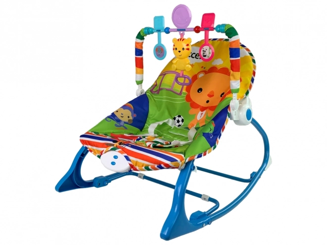 Blue Rocking Chair 2-in-1 with Tiger Sounds and Vibration