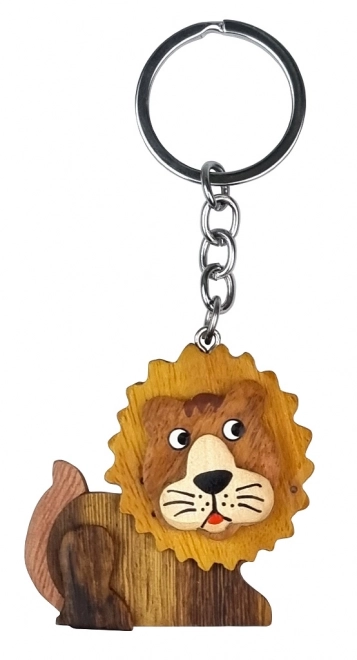 Large Lion Wooden Keychain