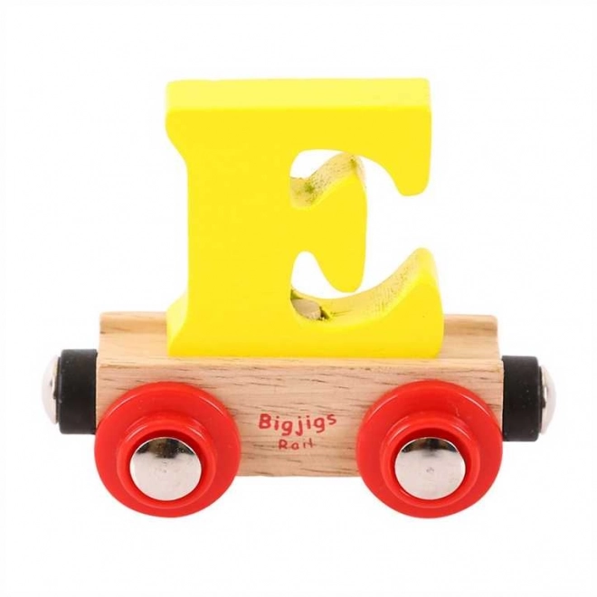 Wooden Train Car - Letter E