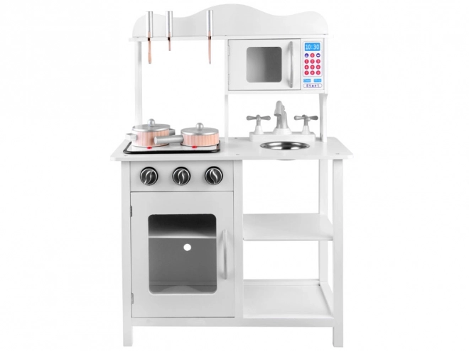 White Wooden Kids Kitchen Set with Induction Cooker