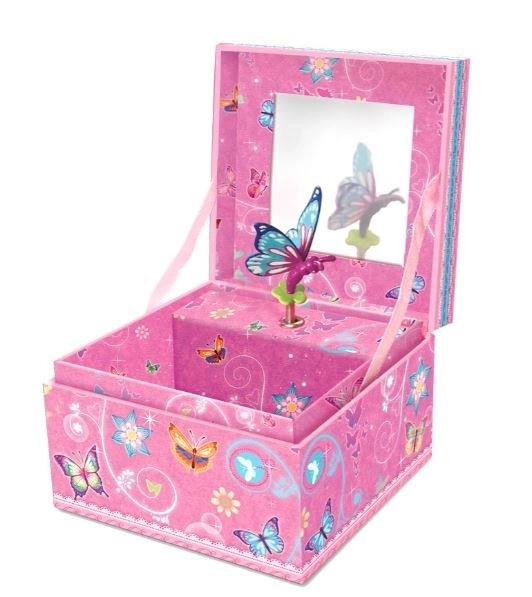 Classic music box with butterflies