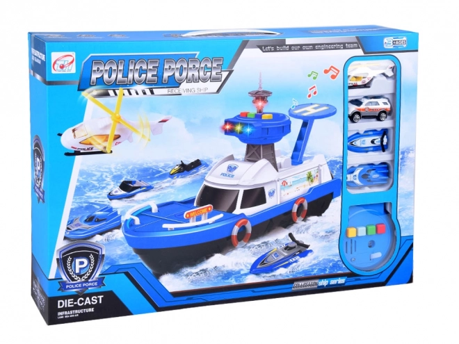 Police Boat and Helicopter Playset