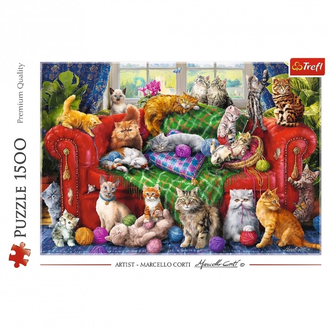 Trefl Cats On Couch Puzzle 1500 Pieces