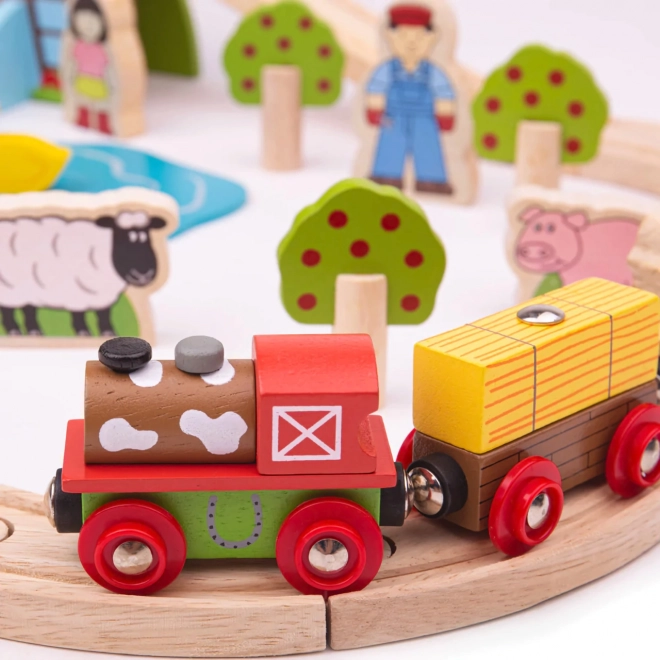 Bigjigs Rail Wooden Farm Train Set