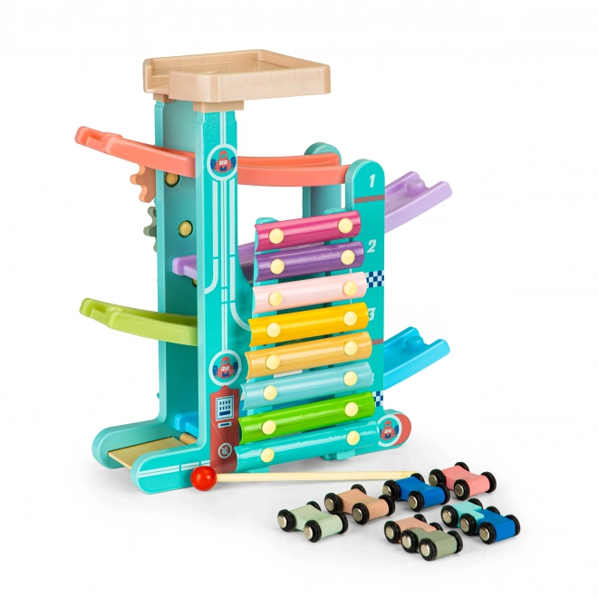 Wooden Car Slide and Xylophone Toy Set by ECOTOYS