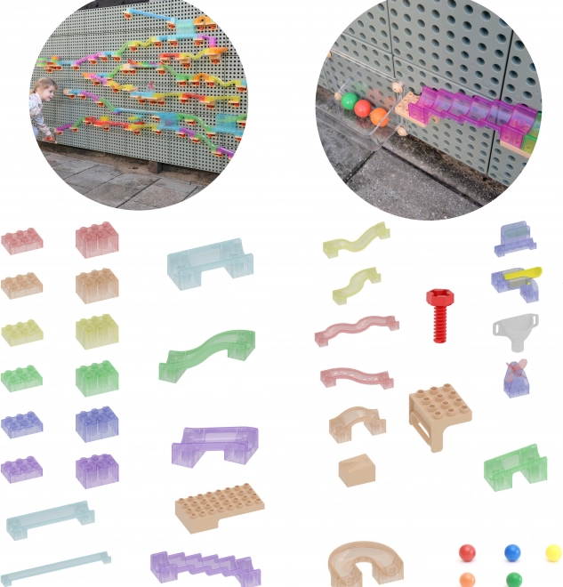 Set da costruzione Masterkidz tavola STEM per pista a biglie 209 pezzi