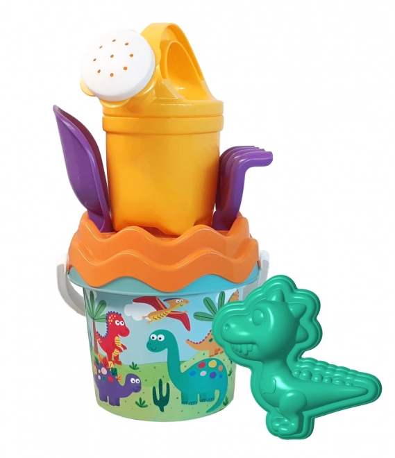 Sand Play Set with Dinosaur Mold and Watering Can