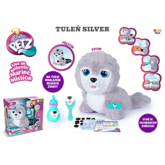 Interactive Plush Seal Silver