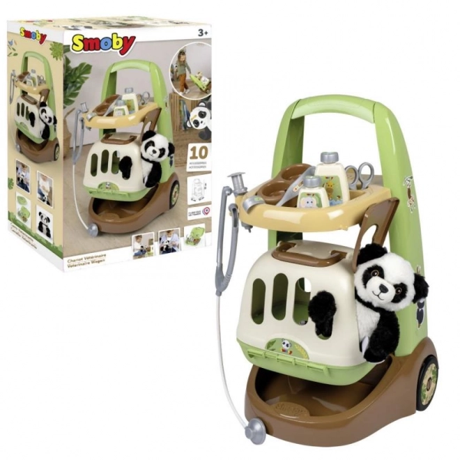 Veterinary Cart with Panda and Carrying Box 2-in-1