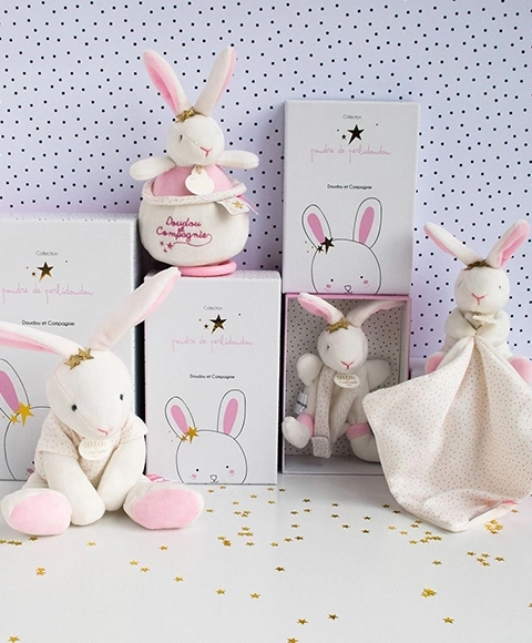 Doudou Gift Set - Plush Pink Bunny - Star 25 cm