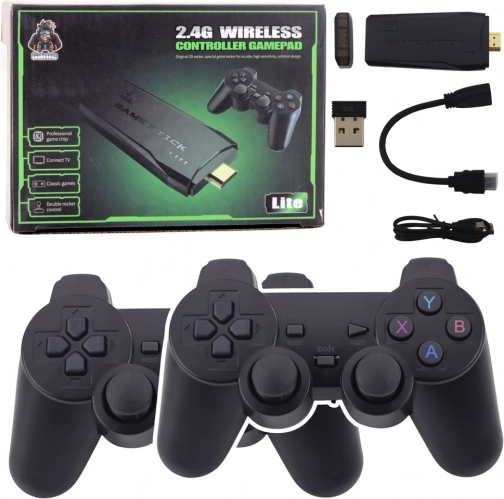 Retro TV gaming console with wireless gamepads