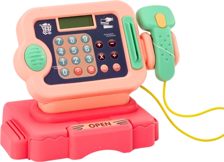 Real cash register experience with lights and sounds