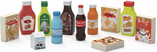 Viga Wooden Snacks and Beverages Set of 12 Foods