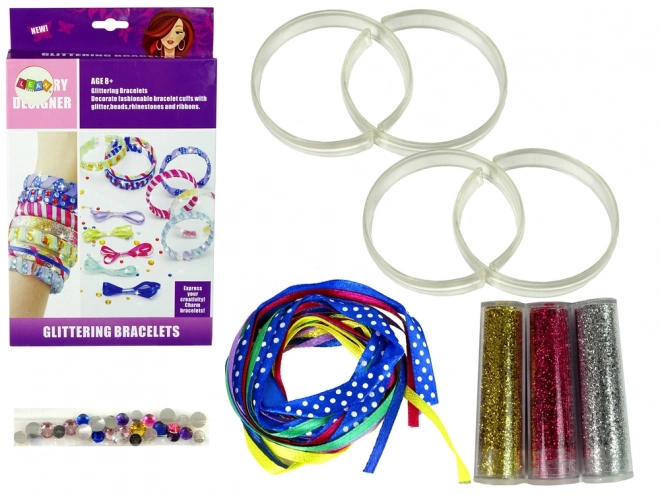 Diy Glitter Ribbon Bracelet Making Set