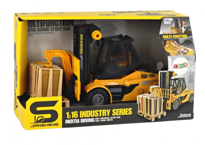 Yellow Toy Forklift with Lights and Sounds