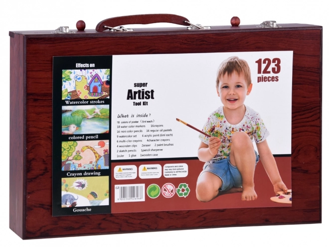 Artistic Wooden Suitcase Set for Kids