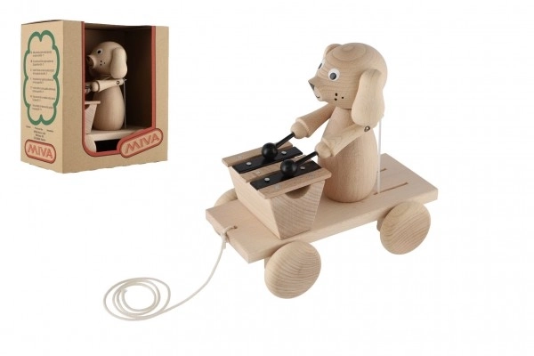 Pull Along Wooden Dog with Xylophone Toy