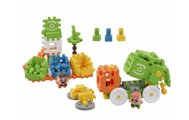 Mini Waffle Garbage Truck Building Set