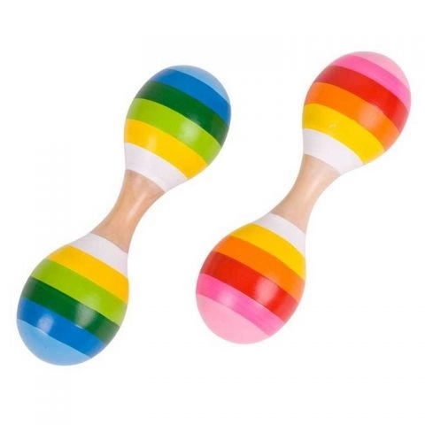 Pink Double Wooden Maracas for Kids