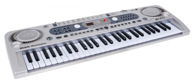 Silver Kids Keyboard with Microphone and Recording Function