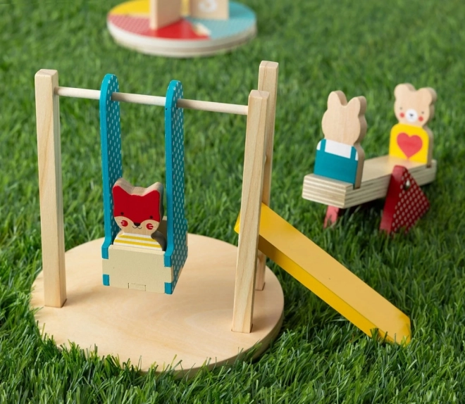 Petit Collage Wooden Playground Set with Animals