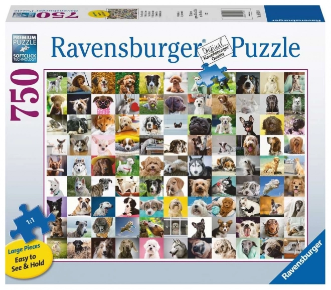 Puzzle large format 99 adorable puppies 750 pieces