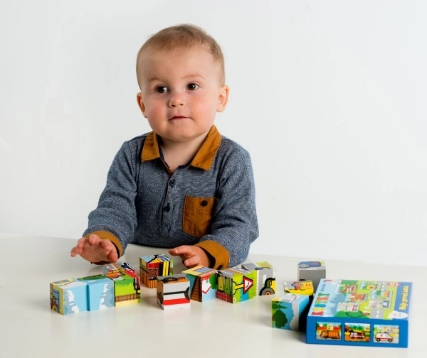 Wooden Cube Blocks My First Cars