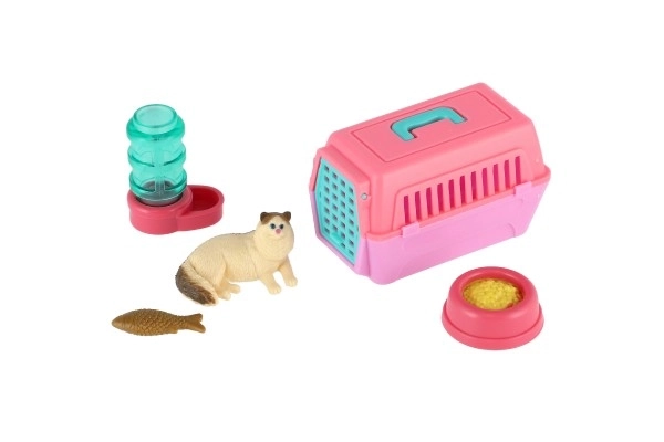 Pet Cat with Portable Box and Accessories