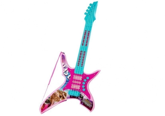 Electric Guitar with Lights and Sounds Pink 62 cm