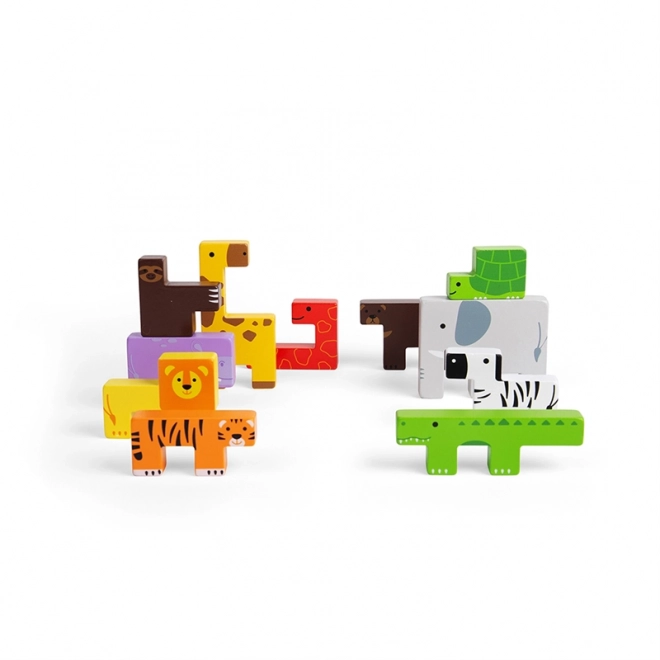 Bigjigs Toys Wooden Safari Animal Puzzle Blocks