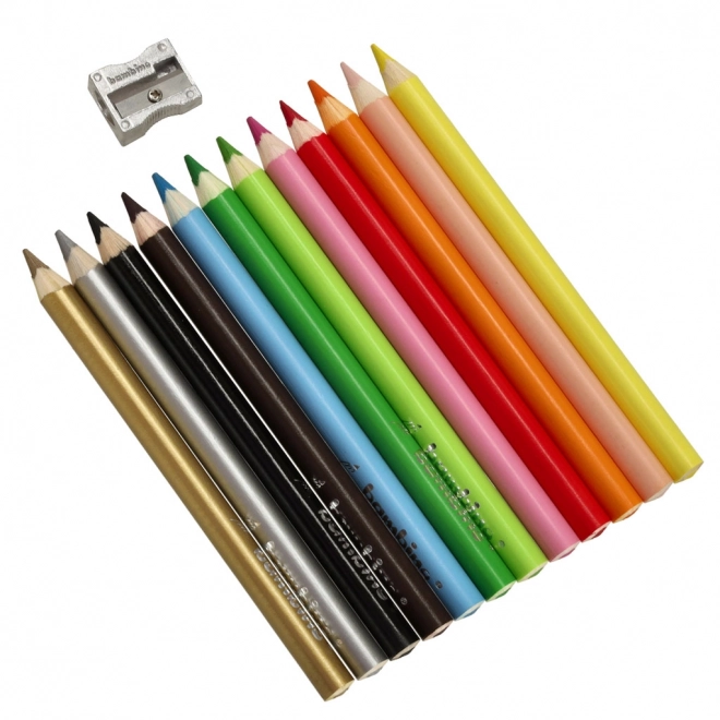 Thick Round Colored Pencils with Sharpener