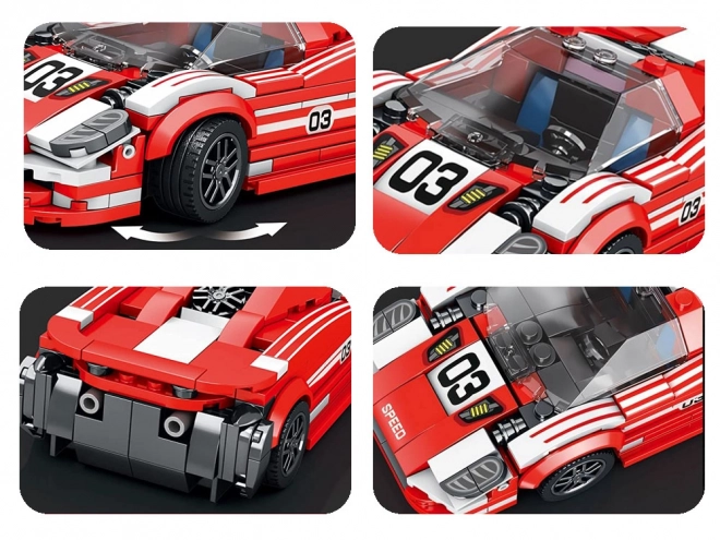 Red Sports Car Building Blocks Set