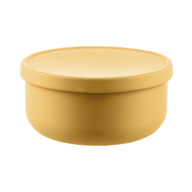 Silicone Bowl with Lid in Mustard Yellow